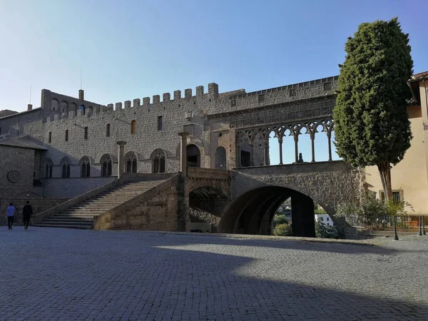 Viterbo Lazio Itália Setembro 2019 Palácio Dos Papas Praça San — Fotografia de Stock