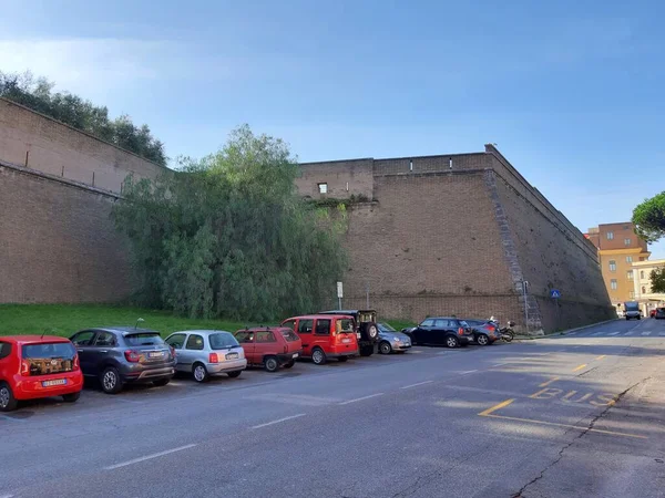 Рим Лацио Италия Октября 2019 Вид Городские Стены Вдоль Виале — стоковое фото