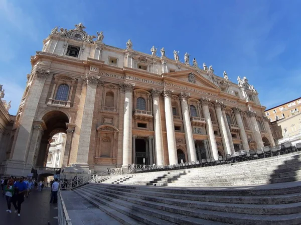 Vaticano Lacio Italia Octubre 2019 Basílica San Pedro Desde Plaza — Foto de Stock