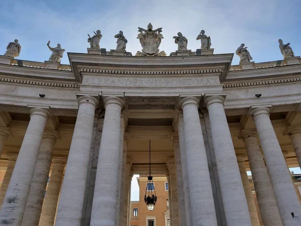 Vaticano Lacio Italia Octubre 2019 Detalle Columnata Bernini Basílica San — Foto de Stock