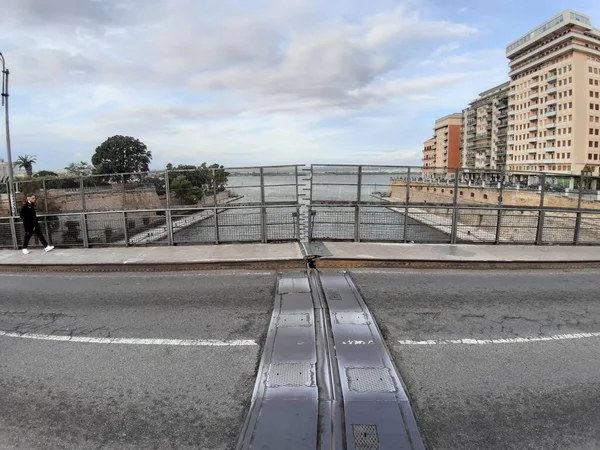 Taranto Puglia Itália Novembro 2019 Panorama Ponte Giratória San Francesco — Fotografia de Stock