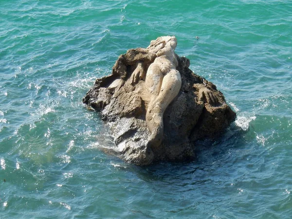 Taranto Puglia Italy November 2019 Marine Cement Statue Mermaid Skuma — 스톡 사진