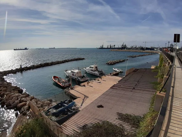 Taranto Puglia Italia Noviembre 2019 Barcos Motor Guardia Costera Atracados —  Fotos de Stock