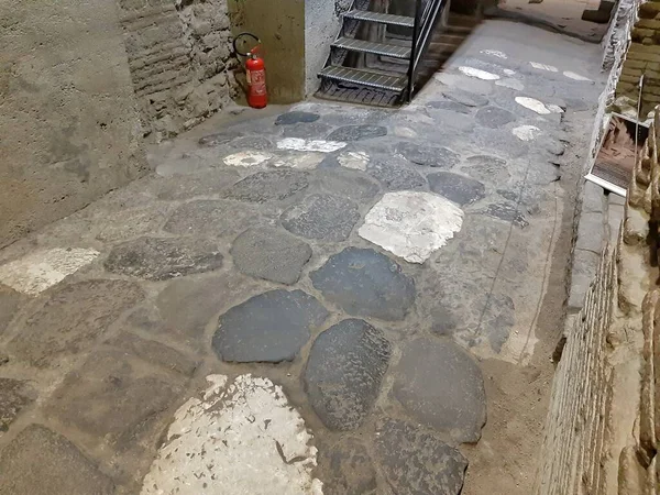 Naples Campania Italy January 2020 Archaeological Excavations Neapolis Buried Basilica — Stock Photo, Image