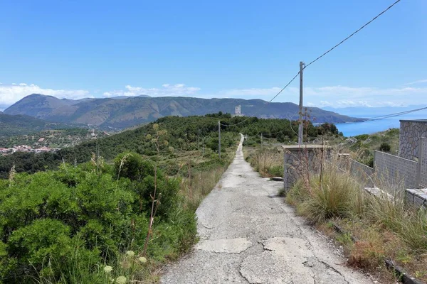 Palinuro Campania Itália Junho 2020 Panorama Faro Longo Cume Capo — Fotografia de Stock