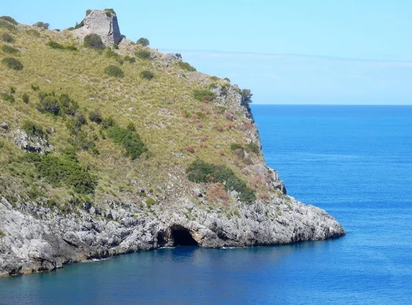 Palinuro Kampania Włochy Czerwca 2020 Błękitna Grota Punta Quaglia Punta — Zdjęcie stockowe
