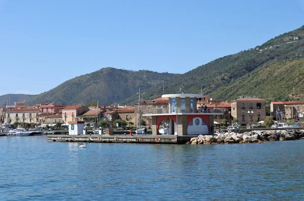 Acciaroli Campania Itália Junho 2020 Porto Turístico Com Nome Angelo — Fotografia de Stock