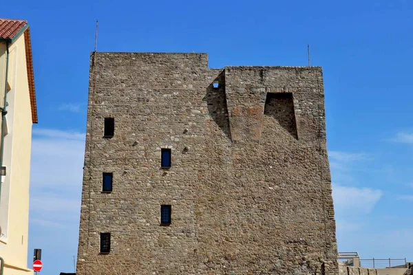 Acciaroli Campania Itália Junho 2020 Torre Medieval Marina — Fotografia de Stock