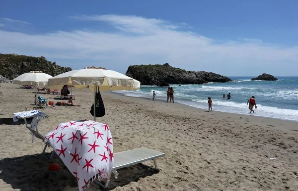 Ascea Marina Campania Italy June 2020 Beach Punta Del Telegrafo — Stock Photo, Image