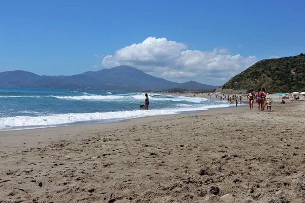 Ascea Marina Campania Itália Junho 2020 Praia Punta Del Telegrafo — Fotografia de Stock