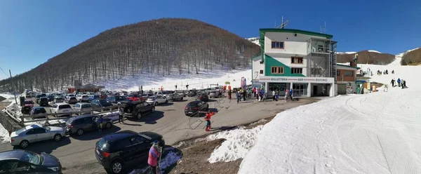 Roccaraso Aquila Abruzzo Italy Березня 2019 Pallottieri Chairlift Macchione Ski — стокове фото