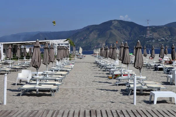 Messina Sicily Italy August 2020 Lido Punta Faro Beach Resort — Stock Photo, Image