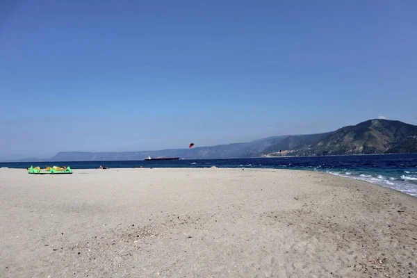 Messina Sicilië Italië Augustus 2020 Punta Faro Strand Capo Peloro — Stockfoto