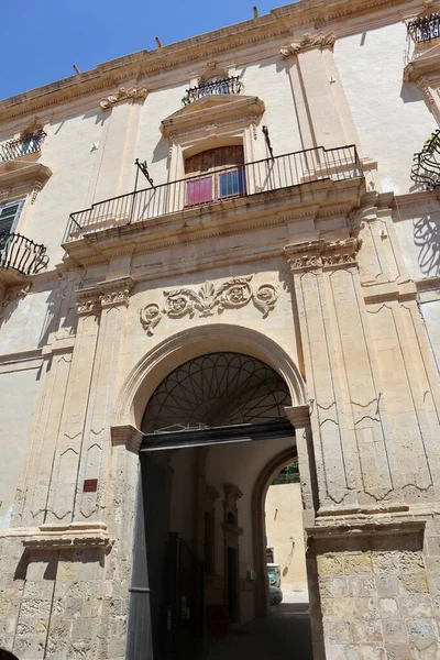 Noto Sicília Itália Agosto 2020 Palazzo Astuto Fargione — Fotografia de Stock