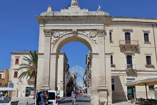 Noto Sicily Italy Серпня 2020 National Gate Also Named Porta — стокове фото