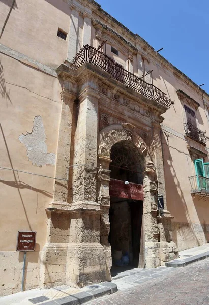 Noto Sicily Italy August 2020 Palazzo Battaglia — стокове фото