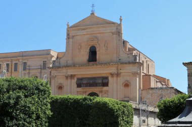 Noto, Sicilya, İtalya - 26 Ağustos 2020: Santissimo Salvatore Manastırı