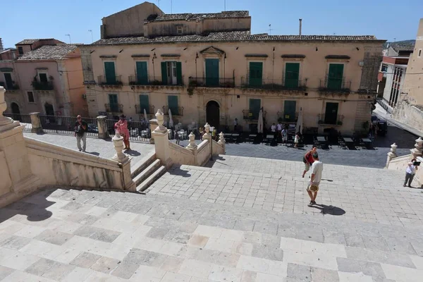 Noto Sicily Italy Серпня 2020 Panoramic Glimpse Church San Francesco — стокове фото