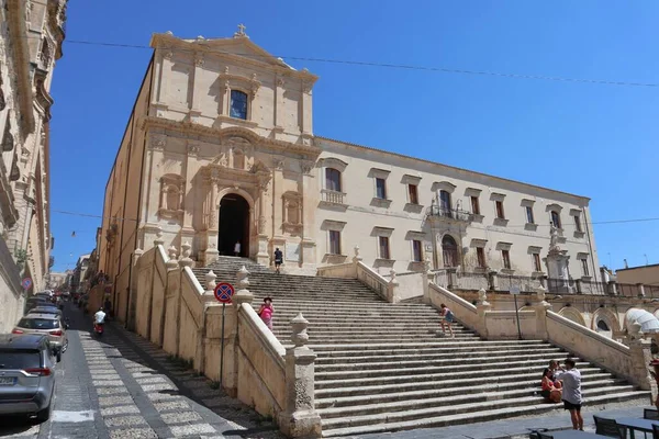 Noto Sicilië Italië Augustus 2020 Kerk Van San Francesco Assisi — Stockfoto