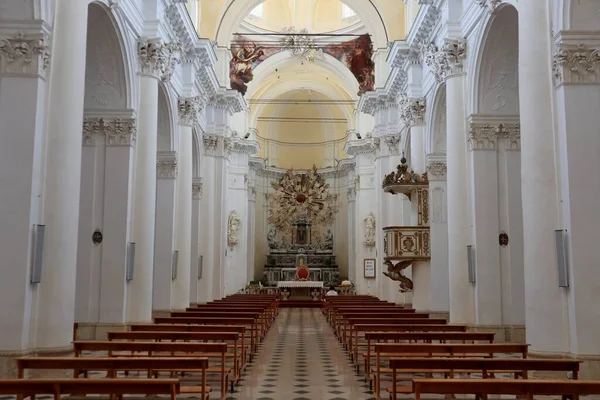 Noto Sicílie Itálie Srpna 2020 Interiér Kostela San Carlo Borromeo — Stock fotografie