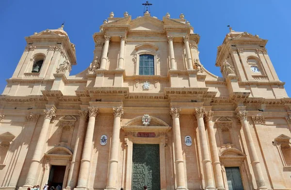 Noto Sicília Itália Agosto 2020 Catedral Barroca Dedicada San Nicol — Fotografia de Stock
