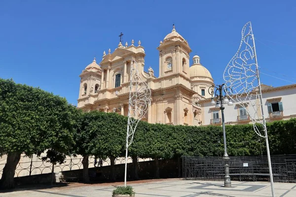 意大利西西里诺托 2020年8月26日 圣尼科尔巴洛克大教堂 — 图库照片