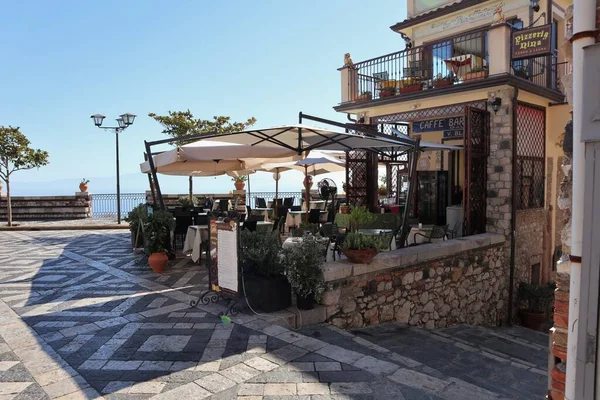 Castelmola Sicily Italy August 2020 Belvedere Piazza Sant Antonio — Stock Photo, Image