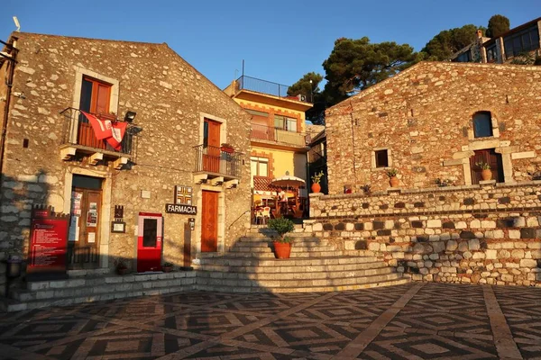 Castelmola Sicily Italy August 2020 Belvedere Piazza Sant Antonio — Stock Photo, Image