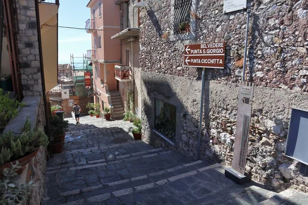 Castelmola Sicily Italy August 2020 Alleys Medieval Village — Stock Photo, Image