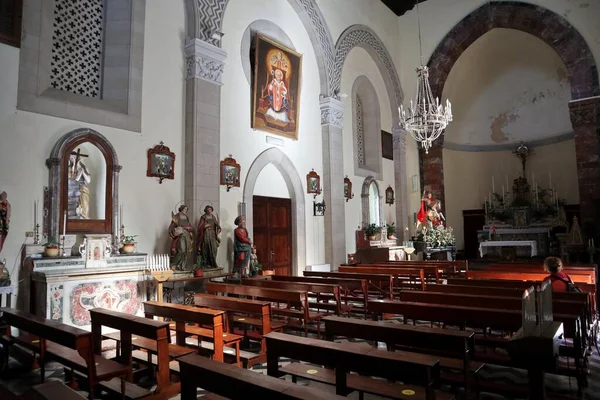 Castelmola Sicilia Italia Agosto 2020 Interior Catedral San Nicola Bari — Foto de Stock