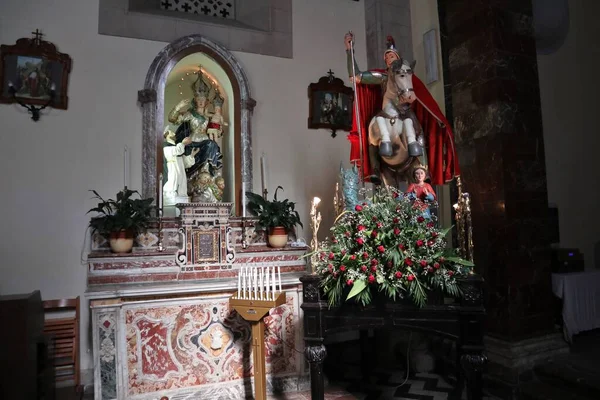 Castelmola Sicilia Italia Agosto 2020 Interior Catedral San Nicola Bari —  Fotos de Stock