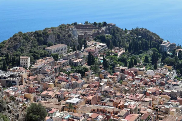 Taormina Sicilya Talya Ağustos 2020 Monte Tauro Daki Crucis Patikasından — Stok fotoğraf