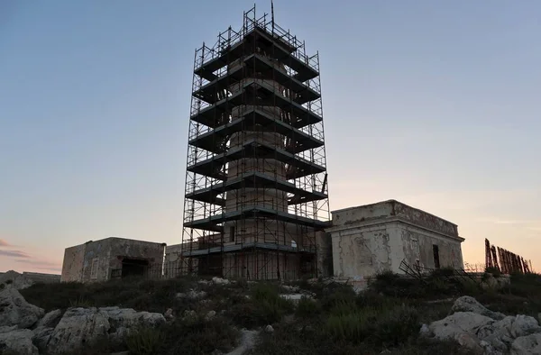 Syracuse Sicily Italy August 2020 Capo Murro Porco Lighthouse Plemmirio — Stock Photo, Image