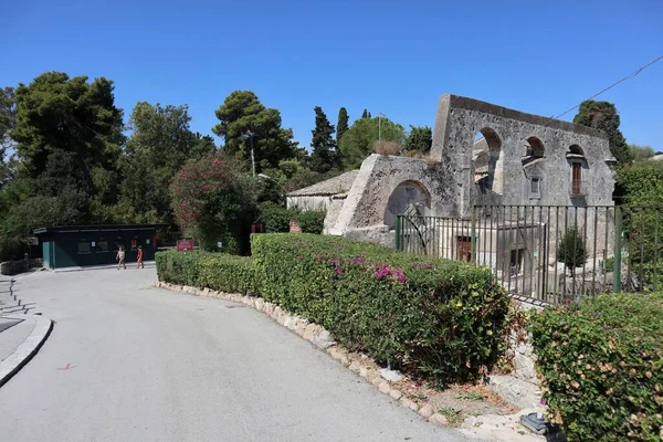Syracuse Sicilië Italië Augustus 2020 Ingang Van Het Archeologisch Park — Stockfoto