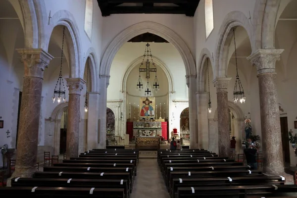 Taormina Sycylia Włochy Sierpnia 2020 Wnętrze Bazyliki Katedralnej San Nicolo — Zdjęcie stockowe