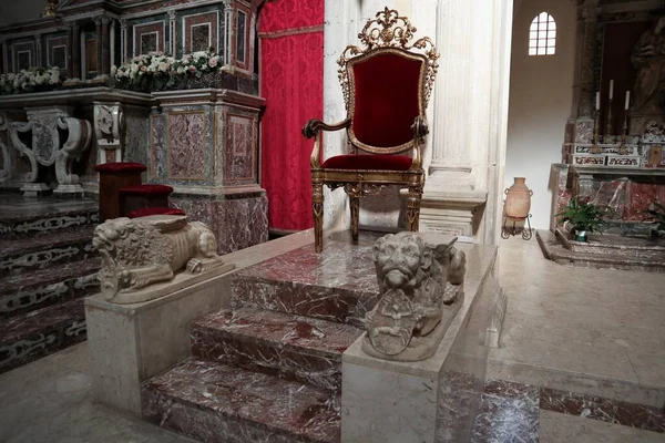 Taormina Sicilia Italia Agosto 2020 Interior Catedral Basílica San Nicolo — Foto de Stock