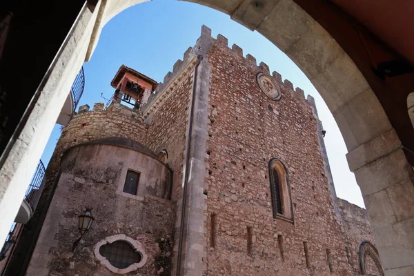 Taormina Sicilië Italië Augustus 2020 Kathedraal Basiliek Van San Nicolo — Stockfoto