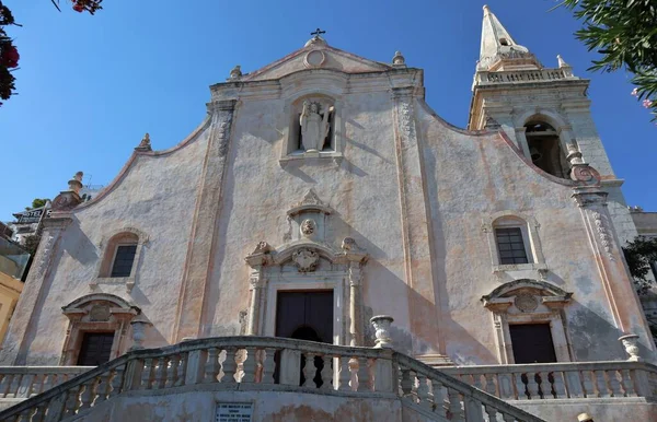 Taormina Sicilië Italië Augustus 2020 Gevel Van Kerk Van San — Stockfoto