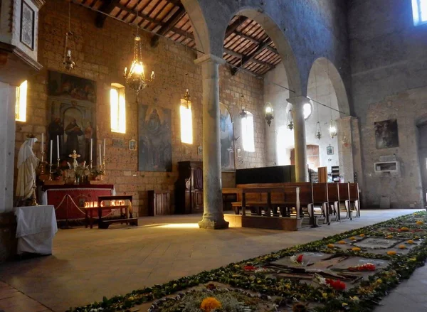Civita Bagnoregio Lazio Settembre 2019 Interno Della Cattedrale San Donato — Foto Stock