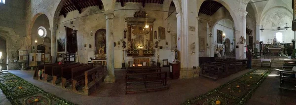 Civita Bagnoregio Lazio Italy Вересня 2019 Panoramic Photo Inior Cathedral — стокове фото