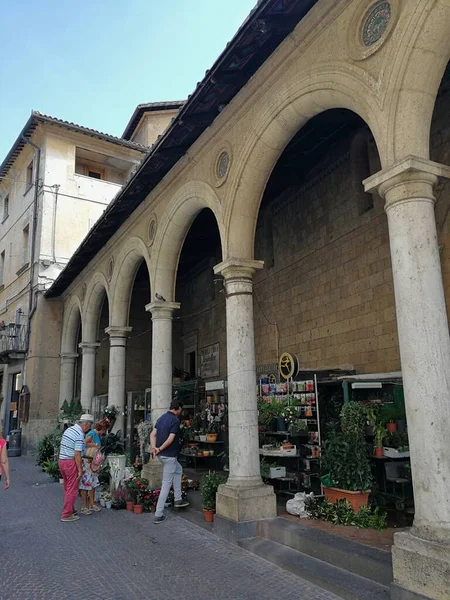 Orvieto Umbria Itálie Září 2019 Scorcio Del Portico Kostela Sant — Stock fotografie