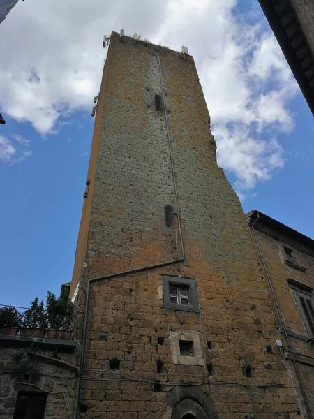 Orvieto Umbria Itália Setembro 2019 Torre Medieval Palazzo Polidori Loggia — Fotografia de Stock