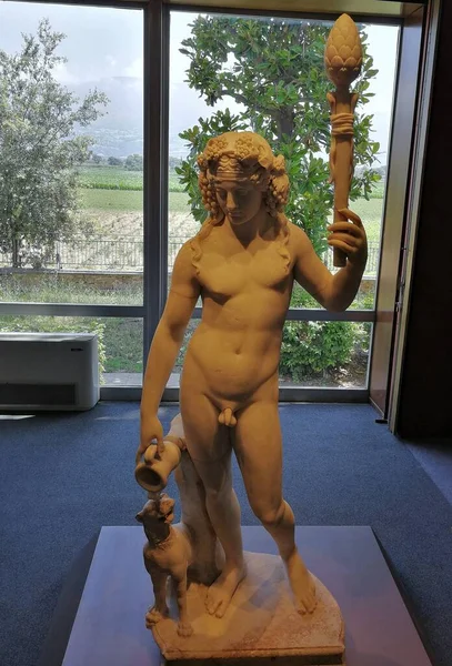 Paestum Salerno Campania Italy July 2018 Statue Dionysus National Archaeological — 图库照片