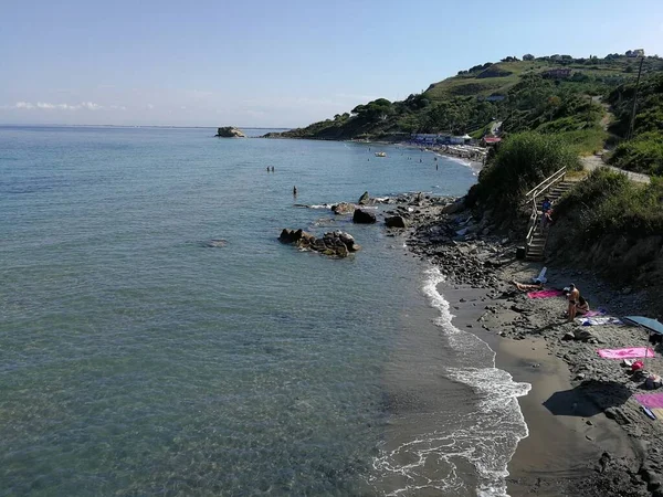 Agropoli Salerno Campania Itália Junho 2018 Turistas Praia Livre Baía — Fotografia de Stock