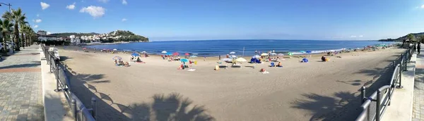 Agroci Salerno カンパニア州 イタリア 2018年6月30日 ルンゴマーレを見下ろすビーチのパノラマ写真サンマルコ — ストック写真