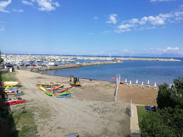 Agropoli Salerno Campania Talya Haziran 2018 Tarihi Merkezin Altındaki Plaj — Stok fotoğraf