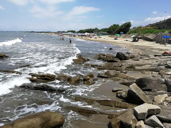 Agropoli Salerno Campania Italy Червня 2018 Rocks Free Beach Torre — стокове фото