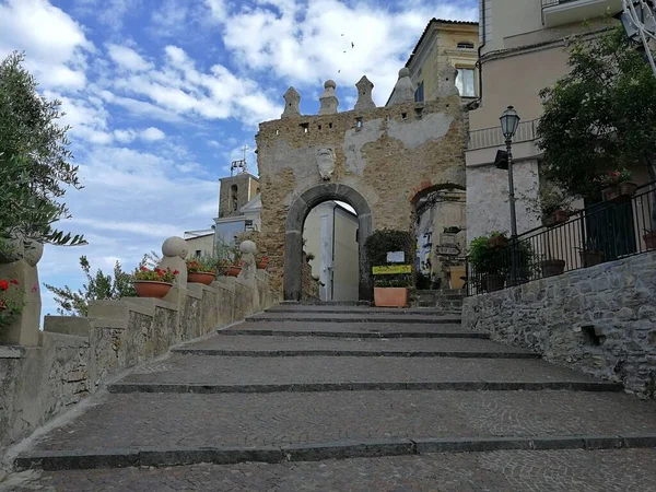 Agropoli Salerno Campania Italia Junio 2018 Arcos Acceso Centro Histórico —  Fotos de Stock