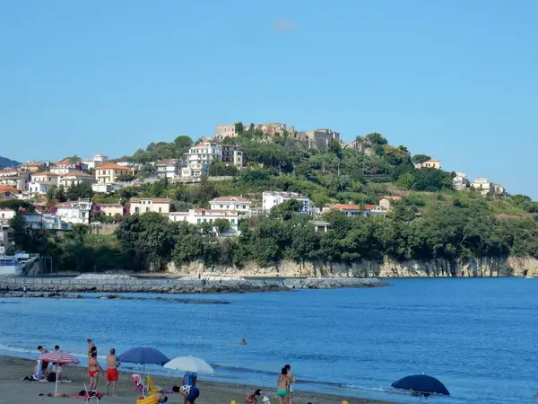 Agropoli Salerno Campania Itália Junho 2018 Vista Castelo Aragonês Com — Fotografia de Stock