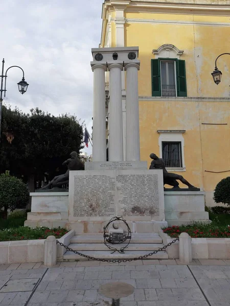 Matera Basilicata Włochy Listopada 2019 Pomnik Poległych Wojny Światowej Placu — Zdjęcie stockowe